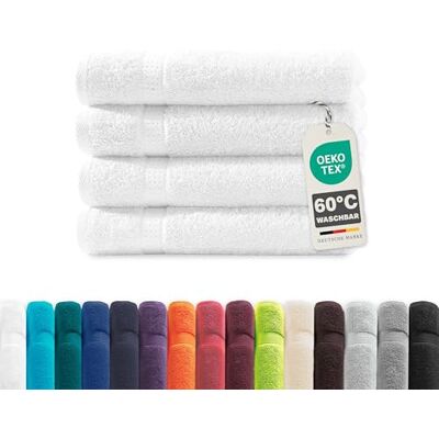 Müskaan ® 4er Handtuch Set Weiß, 100% Baumwolle, 50x100cm, 500g/m² – Öko-Tex, Frottee Handtücher Set Baumwolle, Handtucherset 50x100cm, Handtuchset Weiß für Bad, 60°C waschbar, Frotteetücher Müskaan ® 4er Handtuch Set Weiß, 100% Baumwolle, 50x100cm, 500g/m² – Öko-Tex, Frottee Handtücher Set Baumwolle, Handtucherset 50x100cm, Handtuchset Weiß für Bad, 60°C waschbar, Frotteetücher