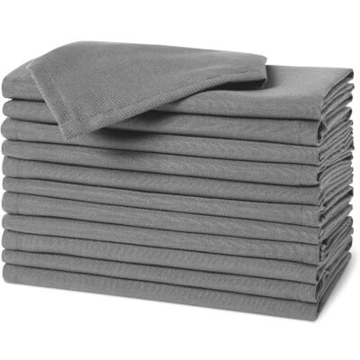 Amazon Wiederverwendbare schmutzabweisende und knitterfreie Stoffservietten, 12er-Pack, 43 x 43 cm, Grau Amazon Wiederverwendbare schmutzabweisende und knitterfreie Stoffservietten, 12er-Pack, 43 x 43 cm, Grau