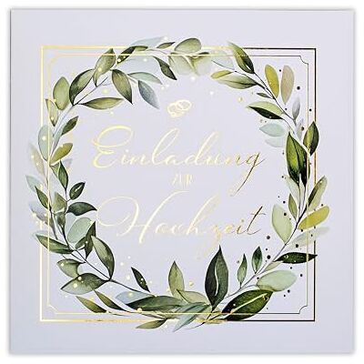 ART HOCHZEITSEINLADUNGEN SATZ 20 St. 135x135mm MIT BEDRUCKBAREN EINLAGEN UND UMSCHLÄGEN FÜR HOCHZEIT – VERGOLDETES MUSTER ART HOCHZEITSEINLADUNGEN SATZ 20 St. 135x135mm MIT BEDRUCKBAREN EINLAGEN UND UMSCHLÄGEN FÜR HOCHZEIT – VERGOLDETES MUSTER