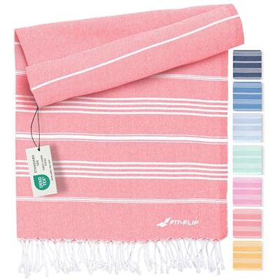 Fit-Flip Hamamtuch aus 100% Baumwolle saugfähig und schnelltrocknend Coral, 200x200cm Sultan, türkisches Saunatuch, Strandtuch, Duschtuch, Badetuch, Yogatuch Fit-Flip Hamamtuch aus 100% Baumwolle saugfähig und schnelltrocknend Coral, 200x200cm Sultan, türkisches Saunatuch, Strandtuch, Duschtuch, Badetuch, Yogatuch