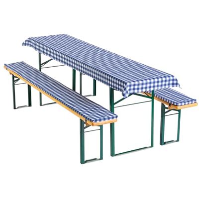 Gräfenstayn ® Annabelle Biertischauflagen-Set mit Sitzpolsterung 3 TLG für Bierzeltgarnitur 70cm oder 50cm Tischbreite Öko-Tex Siegel Standard 100: "Geprüftes Vertrauen (70x220cm, Blau/Weiß) Gräfenstayn ® Annabelle Biertischauflagen-Set mit Sitzpolsterung 3 TLG für Bierzeltgarnitur 70cm oder 50cm Tischbreite Öko-Tex Siegel Standard 100: "Geprüftes Vertrauen (70x220cm, Blau/Weiß)