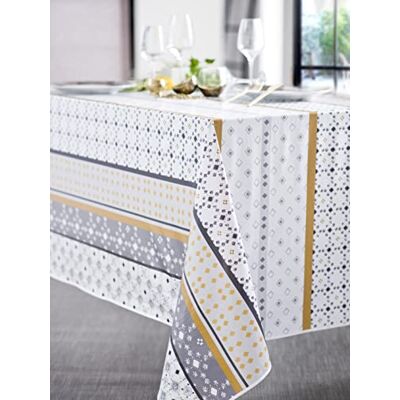 CALITEX Wachstuch Riviera Grau Rund 140 cm CALITEX Wachstuch Riviera Grau Rund 140 cm