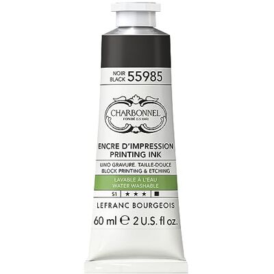 Lefranc Bourgeois 301512 Charbonnel, wasserabwaschbare Kupferdruckfarbe mit ausgezeichnete Lichtechtheit, Vegan, 100% Lösemittelfrei 60ml Tube Schwarz 55985 Lefranc Bourgeois 301512 Charbonnel, wasserabwaschbare Kupferdruckfarbe mit ausgezeichnete Lichtechtheit, Vegan, 100% Lösemittelfrei 60ml Tube Schwarz 55985