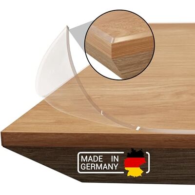 Domar Tischfolie transparent 2mm nach maß Made in Germany I Glasklare Tischdecke transparent mit abgeschrägter Kante I Zuverlässiger Tischschutz transparent für optimalen Schutz (80x70cm) Domar Tischfolie transparent 2mm nach maß Made in Germany I Glasklare Tischdecke transparent mit abgeschrägter Kante I Zuverlässiger Tischschutz transparent für optimalen Schutz (80x70cm)