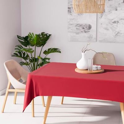 Soleil d'ocre , Alix Rechteckige fleckenabweisende Tischdecke, Polyester, Rot, 140 x 200 cm Soleil d'ocre , Alix Rechteckige fleckenabweisende Tischdecke, Polyester, Rot, 140 x 200 cm