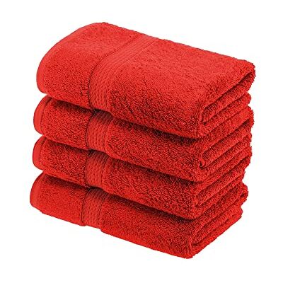 Superior Handtücher aus ägyptischer Baumwolle, 4er-Set, ultraweiche Handtücher, Dickes Plüsch, saugfähig, schwer, Gästebad, Hotel, Spa, Badezimmer, Duschbasics, Rot Superior Handtücher aus ägyptischer Baumwolle, 4er-Set, ultraweiche Handtücher, Dickes Plüsch, saugfähig, schwer, Gästebad, Hotel, Spa, Badezimmer, Duschbasics, Rot