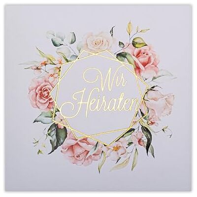 ART HOCHZEITSEINLADUNGEN SATZ 20 St. 135x135mm MIT BEDRUCKBAREN EINLAGEN UND UMSCHLÄGEN FÜR HOCHZEIT – VERGOLDETES MUSTER ART HOCHZEITSEINLADUNGEN SATZ 20 St. 135x135mm MIT BEDRUCKBAREN EINLAGEN UND UMSCHLÄGEN FÜR HOCHZEIT – VERGOLDETES MUSTER
