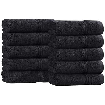 Superior NS Towel Parent Handtuch-Set, Baumwolle, Schwarz, Washcloth (10-Pack), 10 Superior NS Towel Parent Handtuch-Set, Baumwolle, Schwarz, Washcloth (10-Pack), 10