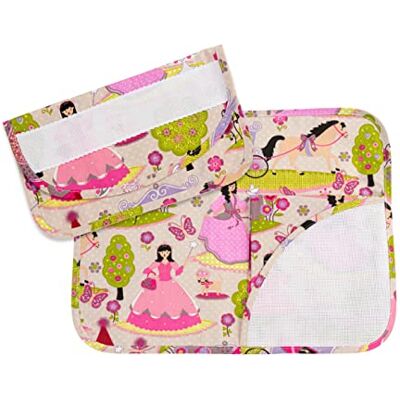 Filet Frühstücksset aus Baumwolle mit Aida-Leinwandstickerei, bestehend aus Tischset, Serviette und Serviettenbeutel, Made in Italy, Fantasie Prinzessinnen Rosa Hintergrund Filet Frühstücksset aus Baumwolle mit Aida-Leinwandstickerei, bestehend aus Tischset, Serviette und Serviettenbeutel, Made in Italy, Fantasie Prinzessinnen Rosa Hintergrund