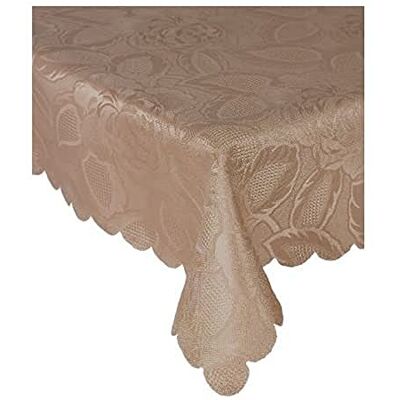 Emma Barclay Damast Rose – Jacquard Tischdecke in Kaffeebraun – 70 x 108 (178 x 274 cm) Emma Barclay Damast Rose – Jacquard Tischdecke in Kaffeebraun – 70 x 108 (178 x 274 cm)