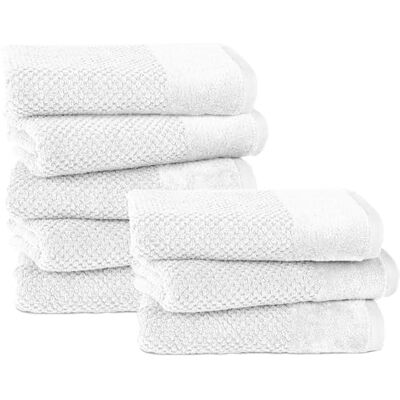Pure Handtuch 50x100cm 8er-Pack aus 100% Baumwolle Weiß Waschbar bis 60°C, trocknergeeignet weich & saugstark Pure Handtuch 50x100cm 8er-Pack aus 100% Baumwolle Weiß Waschbar bis 60°C, trocknergeeignet weich & saugstark
