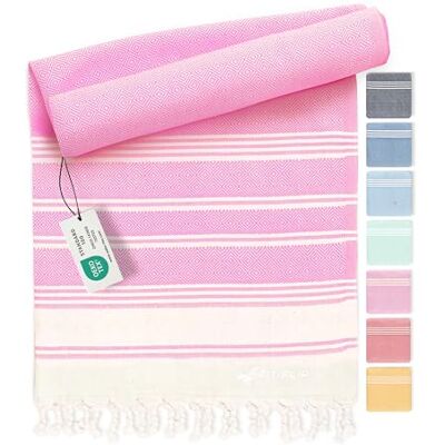 Fit-Flip Hamamtuch aus 100% Baumwolle saugfähig und schnelltrocknend Rose, 100x200cm Diamond, türkisches Saunatuch, Strandtuch, Duschtuch, Badetuch, Yogatuch Fit-Flip Hamamtuch aus 100% Baumwolle saugfähig und schnelltrocknend Rose, 100x200cm Diamond, türkisches Saunatuch, Strandtuch, Duschtuch, Badetuch, Yogatuch