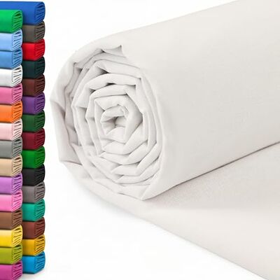 A-Express 100% Baumwollstoff 150 cm (60 Zoll) Breit – Uni Baumwoll stoff Meterware Ideal für Patchwork, Nähen, Vorhang, Futter, Bettwäsche, Schneiderei, Kissenbezüge Weiß 1 Meter A-Express 100% Baumwollstoff 150 cm (60 Zoll) Breit – Uni Baumwoll stoff Meterware Ideal für Patchwork, Nähen, Vorhang, Futter, Bettwäsche, Schneiderei, Kissenbezüge Weiß 1 Meter