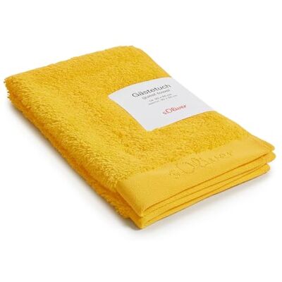 S. Oliver Luxus WC-Handtuch 30x50 cm gelb 100% Baumwolle Frottee Gästetuch klein, 600 g/m², weich & saugstark, buntes Badtuch sonnengelb, OEKO-TEX® zertifiziert und waschbar S. Oliver Luxus WC-Handtuch 30x50 cm gelb 100% Baumwolle Frottee Gästetuch klein, 600 g/m², weich & saugstark, buntes Badtuch sonnengelb, OEKO-TEX® zertifiziert und waschbar