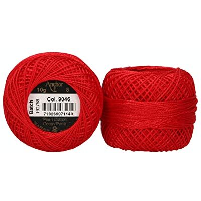 Anchor Perlgarn 8, 4591008-09046, Farbe:hochrot, Stickgarne Anchor Perlgarn 8, 4591008-09046, Farbe:hochrot, Stickgarne