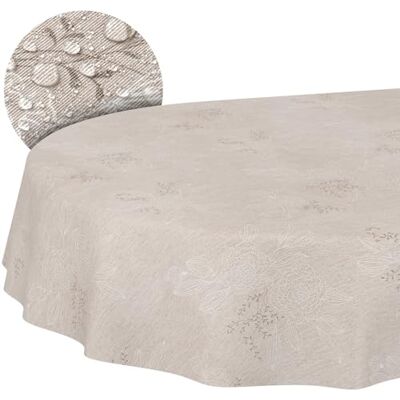 ANRO Stoff Tischdecke Tischwäsche Textil Tischtuch Baumwolle Polyester Gewebe abwaschbar pflegeleicht, in rund oval eckig Japondi Beige Oval 180x140cm Schnittkante ANRO Stoff Tischdecke Tischwäsche Textil Tischtuch Baumwolle Polyester Gewebe abwaschbar pflegeleicht, in rund oval eckig Japondi Beige Oval 180x140cm Schnittkante