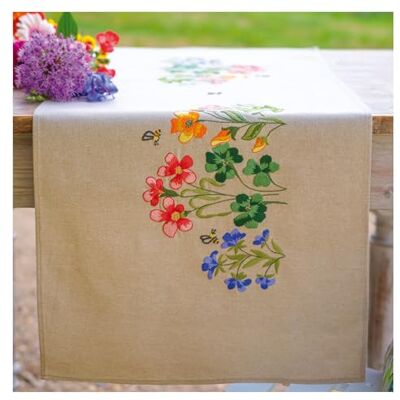 Vervaco Stickpackung Tischläufer Sticken Set Erwachsene Vorgedruckt WIESENBLUMEN Stickläufer zum Selbersticken Vorgezeichnet Decke Sticken Stickpackung Plattstich 40 x 100 cm Kreatives Geschenk Vervaco Stickpackung Tischläufer Sticken Set Erwachsene Vorgedruckt WIESENBLUMEN Stickläufer zum Selbersticken Vorgezeichnet Decke Sticken Stickpackung Plattstich 40 x 100 cm Kreatives Geschenk