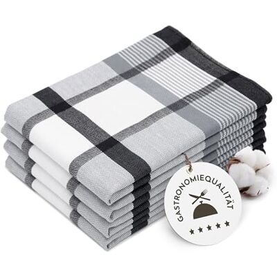ZOLLNER 4er Set Geschirrtücher Baumwolle in 50x70 cm saugstarke und robuste Küchentücher waschbar bis 60°C – in schwarz kariert Gastronomiequalität Oeko Tex® Zertifiziert ZOLLNER 4er Set Geschirrtücher Baumwolle in 50x70 cm saugstarke und robuste Küchentücher waschbar bis 60°C – in schwarz kariert Gastronomiequalität Oeko Tex® Zertifiziert