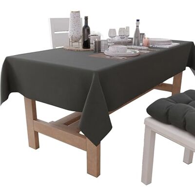 PETTI Artigiani Italiani Rechteckige Tischdecke, Elegante Tischdecke, einfarbige Baumwolltischdecke, Küchentischdecke, rauchgraue Tischdecke X12-Sitzer (140 x 240 cm), 100% Made in Italy PETTI Artigiani Italiani Rechteckige Tischdecke, Elegante Tischdecke, einfarbige Baumwolltischdecke, Küchentischdecke, rauchgraue Tischdecke X12-Sitzer (140 x 240 cm), 100% Made in Italy