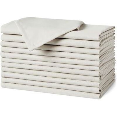 Amazon Wiederverwendbare schmutzabweisende und knitterfreie Stoffservietten, 12er-Pack, 43 x 43 cm, Weiß Amazon Wiederverwendbare schmutzabweisende und knitterfreie Stoffservietten, 12er-Pack, 43 x 43 cm, Weiß