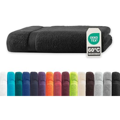 Müskaan ® Handtuch Schwarz, 100% Baumwolle, 100x150cm, 500g/m² – Öko-Tex, Frottee Badehandtuch Baumwolle, Duschtuch 100x150cm, Großes Handtuch Schwarz für Bad, 60°C waschbar, Frotteetücher Müskaan ® Handtuch Schwarz, 100% Baumwolle, 100x150cm, 500g/m² – Öko-Tex, Frottee Badehandtuch Baumwolle, Duschtuch 100x150cm, Großes Handtuch Schwarz für Bad, 60°C waschbar, Frotteetücher