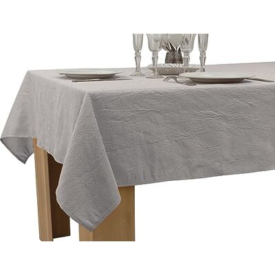 Le linge de Jules Tischdecke, schmutzabweisend, zerknittert, Perlgrau – 150 x 200 cm Le linge de Jules Tischdecke, schmutzabweisend, zerknittert, Perlgrau – 150 x 200 cm