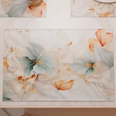 PETTI Artigiani Italiani Amerikanische Tischsets mit Digitaldruck, amerikanische Tischsets aus Stoff und waschbar (Set von 6-30 x 45 cm) Marble Flower, 100% Made in Italy PETTI Artigiani Italiani Amerikanische Tischsets mit Digitaldruck, amerikanische Tischsets aus Stoff und waschbar (Set von 6-30 x 45 cm) Marble Flower, 100% Made in Italy