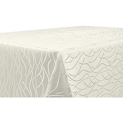 BEAUTEX Damast Tischdecke Jacquard eckig 135x180 Creme bügelfrei Streifen edel, pflegeleicht, formstabil, strapazierfähig, eleganter Glanz, hochwertige Webstruktur für Alltag, Feste & Gastronomie BEAUTEX Damast Tischdecke Jacquard eckig 135x180 Creme bügelfrei Streifen edel, pflegeleicht, formstabil, strapazierfähig, eleganter Glanz, hochwertige Webstruktur für Alltag, Feste & Gastronomie