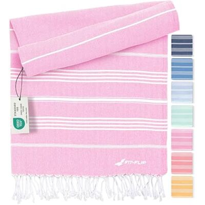 Fit-Flip Hamamtuch aus 100% Baumwolle saugfähig und schnelltrocknend Rose, 200x200cm Sultan, türkisches Saunatuch, Strandtuch, Duschtuch, Badetuch, Yogatuch Fit-Flip Hamamtuch aus 100% Baumwolle saugfähig und schnelltrocknend Rose, 200x200cm Sultan, türkisches Saunatuch, Strandtuch, Duschtuch, Badetuch, Yogatuch