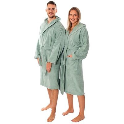 Lavea ® Mexico Bademantel Damen und Herren 100% Baumwolle, weicher Frottee Morgenmantel Damen mit Kapuze, saugstark, hautfreundlich und pflegeleicht – Ideal für Sauna Lavea ® Mexico Bademantel Damen und Herren 100% Baumwolle, weicher Frottee Morgenmantel Damen mit Kapuze, saugstark, hautfreundlich und pflegeleicht – Ideal für Sauna