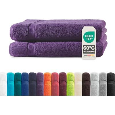 Müskaan ® 2er Handtuch Set Lila, 100% Baumwolle, 70x140cm, 500g/m² – Öko-Tex, Frottee Handtücher Set Baumwolle, Duschtücher 70x140cm, Handtuchset Lila für Bad, 60°C waschbar, Frotteetücher Müskaan ® 2er Handtuch Set Lila, 100% Baumwolle, 70x140cm, 500g/m² – Öko-Tex, Frottee Handtücher Set Baumwolle, Duschtücher 70x140cm, Handtuchset Lila für Bad, 60°C waschbar, Frotteetücher