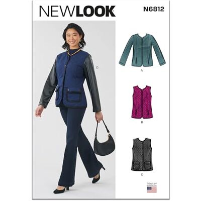 New Look Schnittmuster UN6812A Damenjacke und Weste A (38-40-42-44-46-48-50) New Look Schnittmuster UN6812A Damenjacke und Weste A (38-40-42-44-46-48-50)