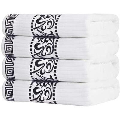 Superior 4-teiliges Badetuch-Set, griechisch/florales Dekor für Badezimmer, Gästebad, Spa, Resort, Heimbedarf, saugfähige Baumwolle, Erwachsene und Kinder, schnell trocknende Handtücher, Superior 4-teiliges Badetuch-Set, griechisch/florales Dekor für Badezimmer, Gästebad, Spa, Resort, Heimbedarf, saugfähige Baumwolle, Erwachsene und Kinder, schnell trocknende Handtücher,