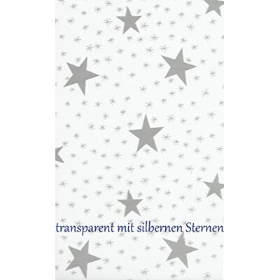 Unbekannt Schondecke transparent glasklar kleine Sterne Silber Tischdecke Weihnachten Unbekannt Schondecke transparent glasklar kleine Sterne Silber Tischdecke Weihnachten