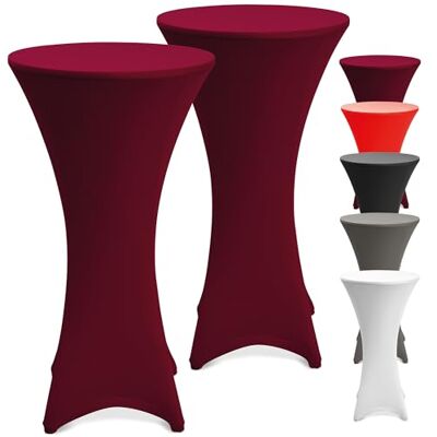 Beautissu 2er Set Stretch Stehtisch Hussen waschbar bügelfrei rutschfest 70cm Bordeaux Stehtischhussen für Stehtische Tischhusse Tischdecke Verstärkung Fußbereich Stehtischbezug Barhusse Stella Beautissu 2er Set Stretch Stehtisch Hussen waschbar bügelfrei rutschfest 70cm Bordeaux Stehtischhussen für Stehtische Tischhusse Tischdecke Verstärkung Fußbereich Stehtischbezug Barhusse Stella