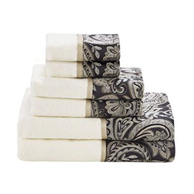 Madison Park Aubrey Towel Set, Black Madison Park Aubrey Towel Set, Black
