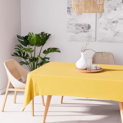 Soleil d'ocre , Alix Rechteckige fleckenabweisende Tischdecke, Polyester, Strahlendes Gelb, 140 x 240 cm Soleil d'ocre , Alix Rechteckige fleckenabweisende Tischdecke, Polyester, Strahlendes Gelb, 140 x 240 cm