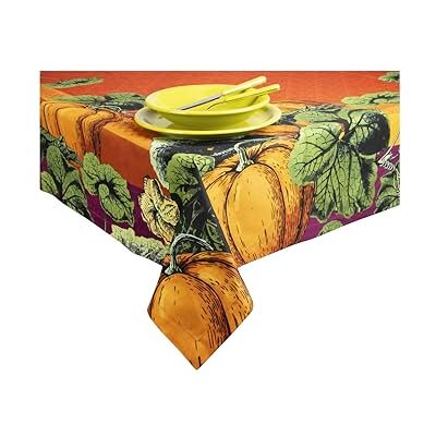 Excelsa Pumpkin Tischdecke, rechteckig, 150 x 250 cm, Digitaldruck Kürbisse, 100% Baumwolle, Orange und Grün Excelsa Pumpkin Tischdecke, rechteckig, 150 x 250 cm, Digitaldruck Kürbisse, 100% Baumwolle, Orange und Grün