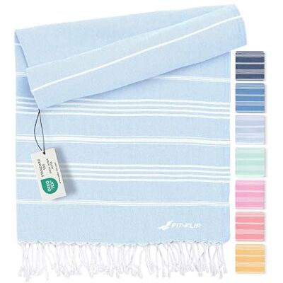 Fit-Flip Hamamtuch aus 100% Baumwolle saugfähig und schnelltrocknend Ice Blue, 100x200cm Sultan, türkisches Saunatuch, Strandtuch, Duschtuch, Badetuch, Yogatuch Fit-Flip Hamamtuch aus 100% Baumwolle saugfähig und schnelltrocknend Ice Blue, 100x200cm Sultan, türkisches Saunatuch, Strandtuch, Duschtuch, Badetuch, Yogatuch