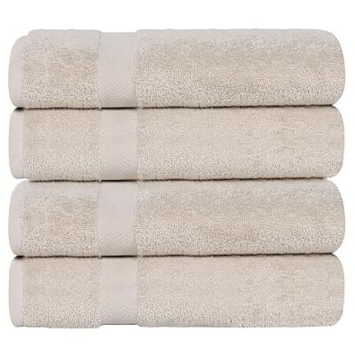 Superior 450 g/m² Kollektion Handtuch-Set, Baumwolle, Stein, Bath Towel 4-Pack, 4 Superior 450 g/m² Kollektion Handtuch-Set, Baumwolle, Stein, Bath Towel 4-Pack, 4