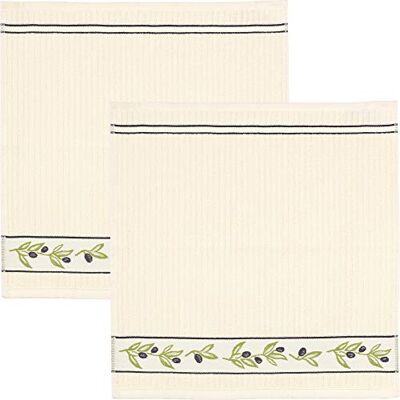 Leinen-Baumwolle Geschirrtuch Set - 50x50cm - Grün Leinen-Baumwolle Geschirrtuch Set - 50x50cm - Grün