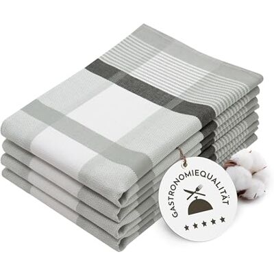 ZOLLNER 4er Set Geschirrtücher Baumwolle in 50x70 cm saugstarke und robuste Küchentücher waschbar bis 60°C – in grau kariert Gastronomiequalität Oeko Tex® Zertifiziert ZOLLNER 4er Set Geschirrtücher Baumwolle in 50x70 cm saugstarke und robuste Küchentücher waschbar bis 60°C – in grau kariert Gastronomiequalität Oeko Tex® Zertifiziert