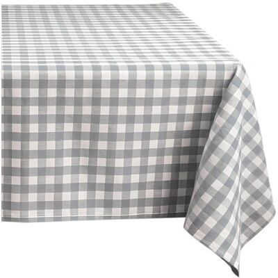 Comart , Quadratische Tischdecke für Küche und Außenbereich, schmutzabweisend, 100% Polyester, Kariertes Design, maschinenwaschbar, elegant und strapazierfähig, rechteckig 132 x 228 cm, Farbe Grau Comart , Quadratische Tischdecke für Küche und Außenbereich, schmutzabweisend, 100% Polyester, Kariertes Design, maschinenwaschbar, elegant und strapazierfähig, rechteckig 132 x 228 cm, Farbe Grau