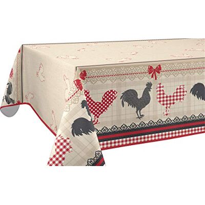 Le linge de Jules Tischdecke Fleckabweisende Hahn Rot Rechteckig 150 x 200 cm Le linge de Jules Tischdecke Fleckabweisende Hahn Rot Rechteckig 150 x 200 cm