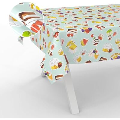 ANRO Wachstuch-Tischdecke Tischdecke abwaschbar Wachstuch Garten-Tischdecke Outdoor Indoor 100x140cm Schnittkante Nachtisch Mint ANRO Wachstuch-Tischdecke Tischdecke abwaschbar Wachstuch Garten-Tischdecke Outdoor Indoor 100x140cm Schnittkante Nachtisch Mint