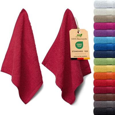 AR Line Arizona 2er Set Seiftuch 30x30 cm – 100% Baumwolle, 500 g/m², weich & saugstark, in Farbe: Burgund AR Line Arizona 2er Set Seiftuch 30x30 cm – 100% Baumwolle, 500 g/m², weich & saugstark, in Farbe: Burgund