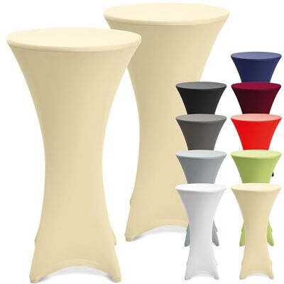 Beautissu 2er Set Stretch Stehtisch Hussen rutschfest mit Verstärkung 80cm Creme waschbar bügelfrei für Stehtische Tischhusse Tischdecke Stehtischhussen Fußbereich Stehtischhusse elastisch Stella Beautissu 2er Set Stretch Stehtisch Hussen rutschfest mit Verstärkung 80cm Creme waschbar bügelfrei für Stehtische Tischhusse Tischdecke Stehtischhussen Fußbereich Stehtischhusse elastisch Stella