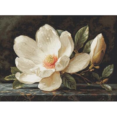 Luca-S Gobelin Stickpackung Gold Collection, Der Magnolientau, Zählmuster, 27x20cm Luca-S Gobelin Stickpackung Gold Collection, Der Magnolientau, Zählmuster, 27x20cm