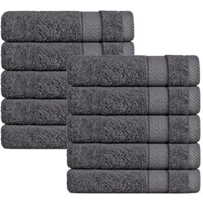 Class Home Collection Gästehandtücher 30x50, 10er Gästetuch-Set, Anthrazit 500 g/m² Frottee 100% Baumwolle Weich & saugstark Strapazierfähig Bordüre Aufhängeschlaufe OEKO-TEX® STANDARD 100 Class Home Collection Gästehandtücher 30x50, 10er Gästetuch-Set, Anthrazit 500 g/m² Frottee 100% Baumwolle Weich & saugstark Strapazierfähig Bordüre Aufhängeschlaufe OEKO-TEX® STANDARD 100