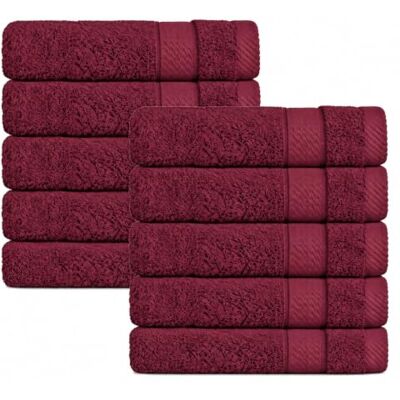 Class Home Collection Gästehandtücher 30x50, 10er Gästetuch-Set, Bordeaux 500 g/m² Frottee 100% Baumwolle Weich & saugstark Strapazierfähig Bordüre Aufhängeschlaufe OEKO-TEX® STANDARD 100 Class Home Collection Gästehandtücher 30x50, 10er Gästetuch-Set, Bordeaux 500 g/m² Frottee 100% Baumwolle Weich & saugstark Strapazierfähig Bordüre Aufhängeschlaufe OEKO-TEX® STANDARD 100